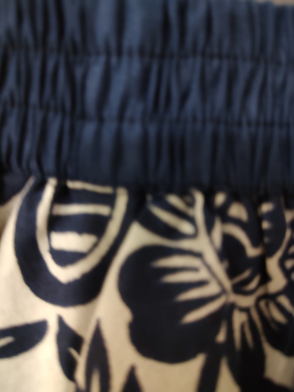 Women’s Navy and White Floral Midi Skirt - Picture 5 of 7